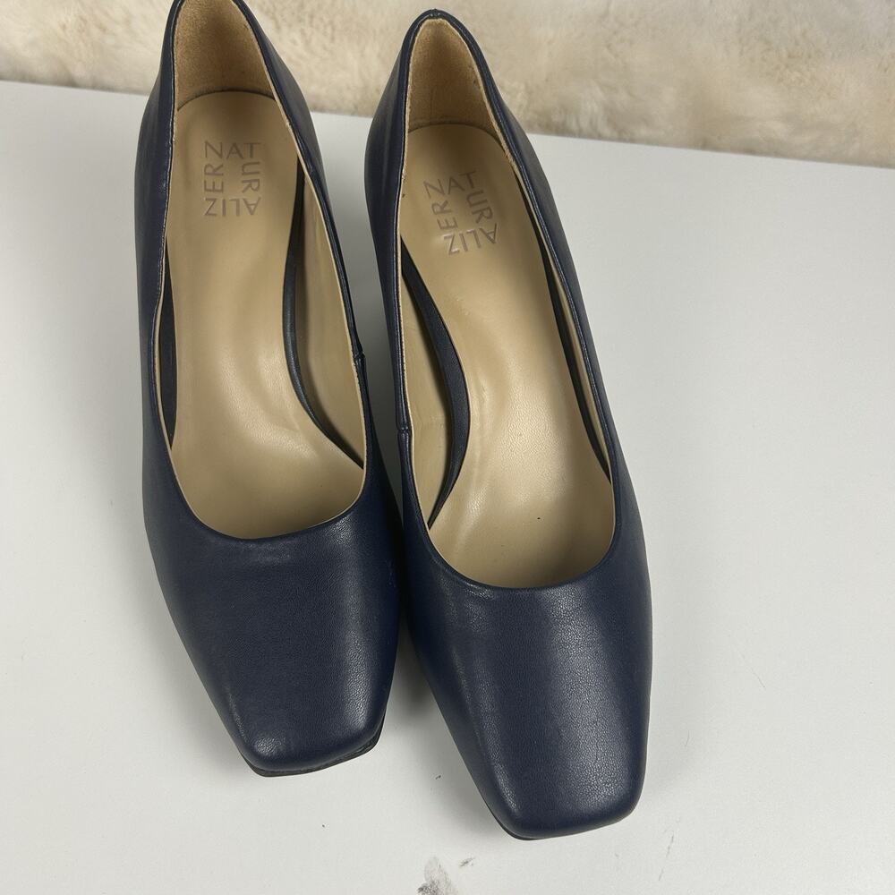 Naturalizer Navy Blue Block Heel Pumps Women’s US 10M Square Toe Career Shoes
